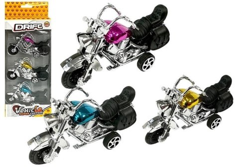 Zestaw Motocykli 3 Sztuki Resoraki Napęd Frykcyjny LEAN Toys