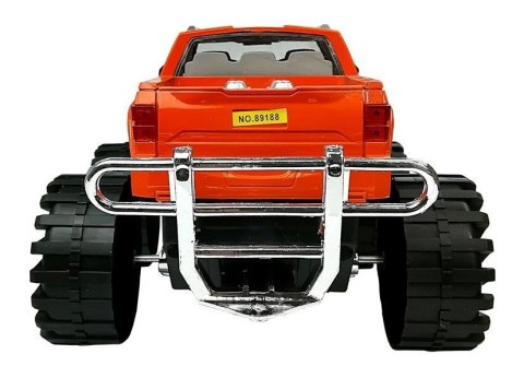 Zestaw Pojazdów Pomarańczowy Monster Truck Czerwone BMW Laweta 58 cm LEAN Toys