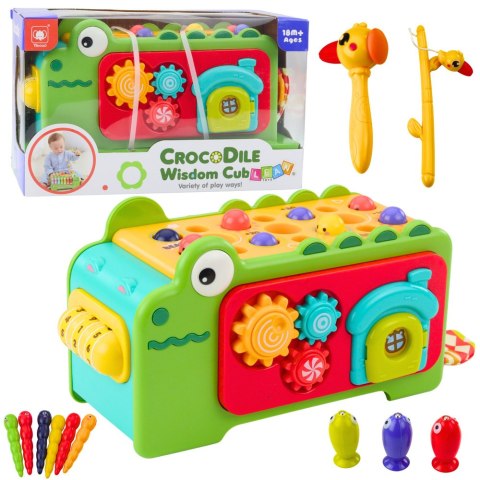 Kostka Edukacyjna Sensoryczna Cymbałki Labirynt Krokodylek LEAN Toys