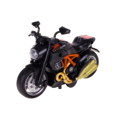 Motocykl Do Składania Skręcania Metal 1:14 DIY Czarno-Pomarańczowy LEAN Toys