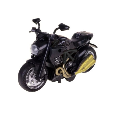 Motocykl Do Składania Skręcania Metal 1:14 DIY Czarny Złote Elementy LEAN Toys