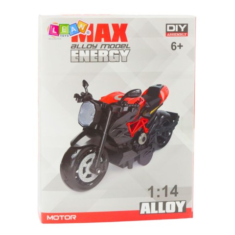 Motocykl Do Składania Skręcania Metal 1:14 DIY Pomarańczowy LEAN Toys