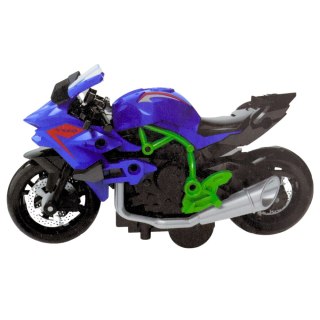 Motocykl Do Składania Skręcania Metal 1:14 DIY Zielono-Niebieski LEAN Toys