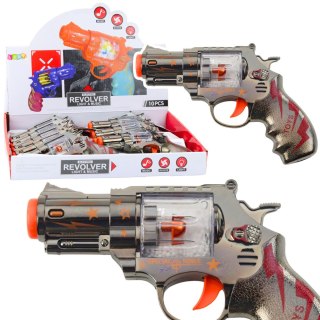 Pistolet Zabawkowy Rewolwer Magazynek Z Kulkami Światła Dźwięki LEAN TOYS