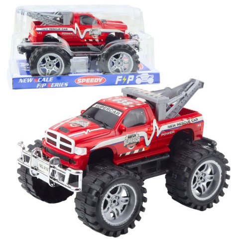 Samochód Terenowy Ratunkowy Z Napędem Na Tył Hak Holowniczy Czerwony 27cm LEAN Toys