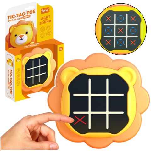 Gra Elektroniczna 3w1 Kółko i Krzyżyk Memory Lew Pomarańczowy LEAN Toys