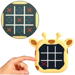 Gra Elektroniczna 3w1 Kółko i Krzyżyk Memory Żyrafa Żółta LEAN Toys