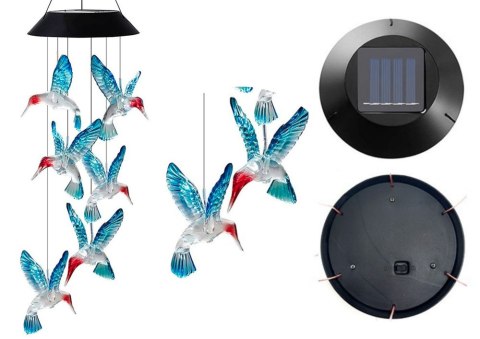 Lampka Solarna Kolibry Ptaki LED Kolorowe LEAN