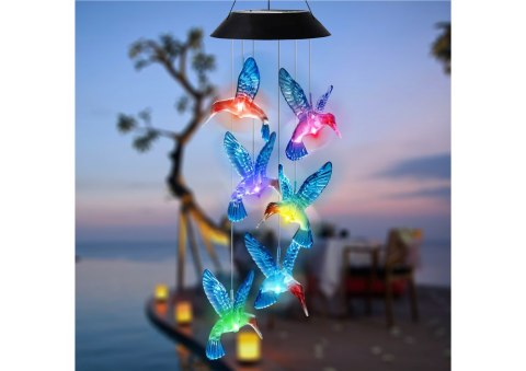 Lampka Solarna Kolibry Ptaki LED Kolorowe LEAN