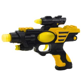 Pistolet Kosmiczny Broń Czarno-Żółty Światła Dźwięki LEAN TOYS