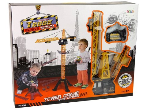 Wysoki Dźwig Żuraw Budowlany 90 cm Pilot R/C Wieża Eiffla LEAN Toys