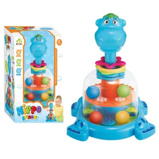 Bączek Z Kulkami Hipopotam Dla Niemowląt Niebieski LEAN Toys