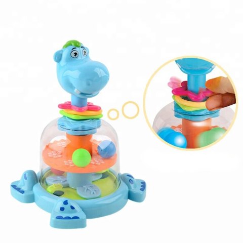 Bączek Z Kulkami Hipopotam Dla Niemowląt Niebieski LEAN Toys