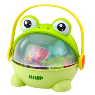 Gra Zręcznościowa Skaczące Żabki Pojemnik 15 Żabek Zielona LEAN Toys