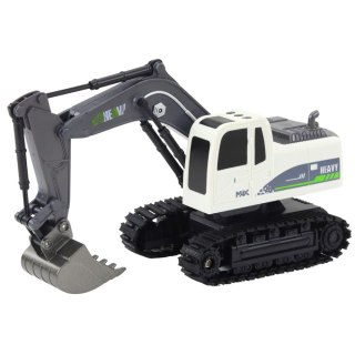 Koparka Gąsienicowa Zdalnie Sterowana RC Światła Dźwięki Biała 1:24 LEAN Toys