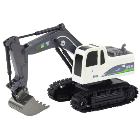 Koparka Gąsienicowa Zdalnie Sterowana RC Światła Dźwięki Biała 1:24 LEAN Toys