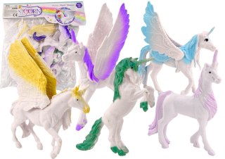 Zestaw Figurek Jednorożec Pegaz Biały Skrzydła Magiczne 6 ele. LEAN Toys