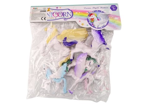 Zestaw Figurek Jednorożec Pegaz Biały Skrzydła Magiczne 6 ele. LEAN Toys