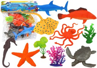 Zestaw Figurek Zwierząt Morskich 7 Sztuk Rośliny Wodne LEAN Toys
