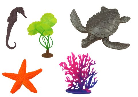 Zestaw Figurek Zwierząt Morskich 7 Sztuk Rośliny Wodne LEAN Toys