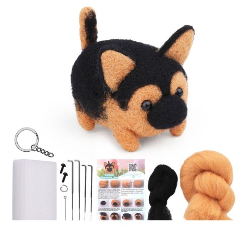 Zestaw Kreatywny Do Filcowania DIY Kotek Brązowo-Biały LEAN Toys