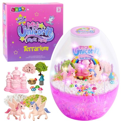 Zestaw Kreatywny Terrarium Jednorożce Lampka Nocna Sterowanie Głosem DIY LEAN Toys