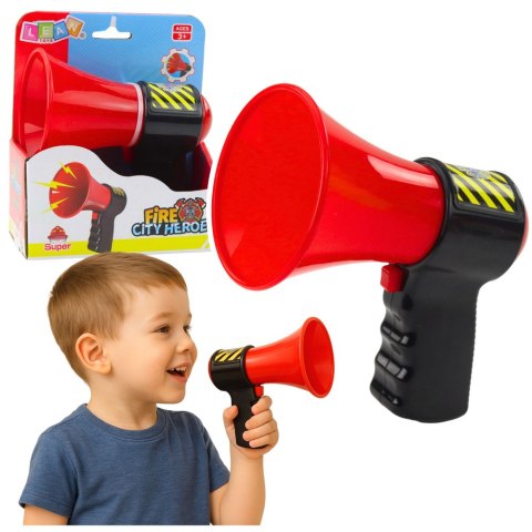 Interaktywny Megafon Strażacki Dla Dzieci Efekty Dźwiękowe LEAN Toys