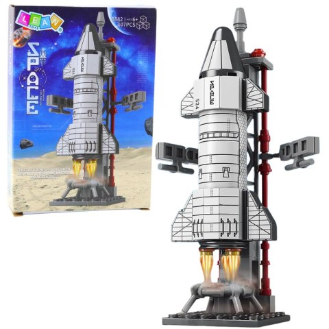 Klocki Konstrukcyjne Rakieta Kosmiczna Wieża Startowa 107 el. LEAN TOYS
