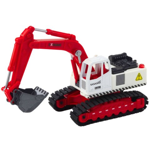 Koparka Gąsienicowa Metalowa Ruchoma Łyżka Obrotowa Kabina Światła Dźwięki LEAN Toys