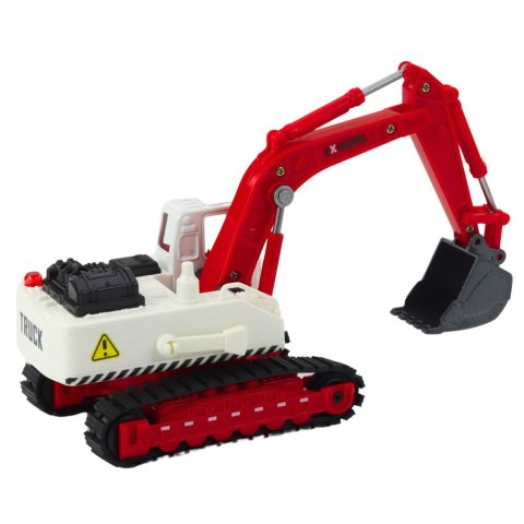 Koparka Gąsienicowa Metalowa Ruchoma Łyżka Obrotowa Kabina Światła Dźwięki LEAN Toys