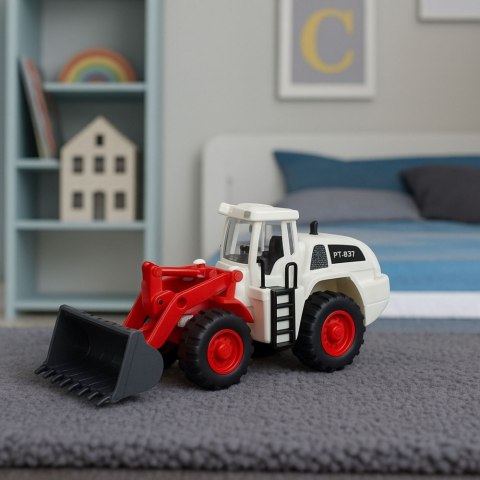 Pojazd Budowlany Koparka Spychacz Ruchoma Metalowa Łyżka Światła Dźwięki LEAN Toys