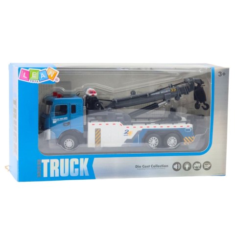 Pojazd Ciężarówka Z Wysięgnikiem Holownik Metalowa Kabina Światła Dźwięki LEAN Toys