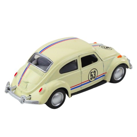 Samochód Klasyczny Garbus Metalowy Napęd Otwierane Drzwi Beżowy 1:32 LEAN TOYS