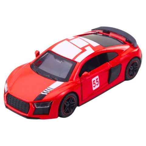 Samochód Sportowy Metalowy Napęd Pull Back Światła Dźwięki Czerwony 1:43 LEAN TOYS