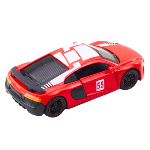 Samochód Sportowy Metalowy Napęd Pull Back Światła Dźwięki Czerwony 1:43 LEAN TOYS