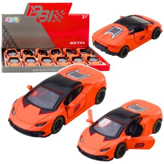 Samochód Sportowy Napęd Pull Back Metalowy Pomarańczowy 1:43 LEAN TOYS