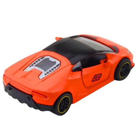 Samochód Sportowy Napęd Pull Back Metalowy Pomarańczowy 1:43 LEAN TOYS