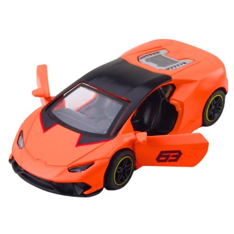 Samochód Sportowy Napęd Pull Back Metalowy Pomarańczowy 1:43 LEAN TOYS