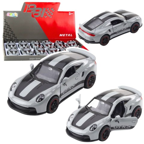 Samochód Wyścigowy Metalowy Napęd Otwierane Drzwi Szary GTRS 1:43 LEAN TOYS