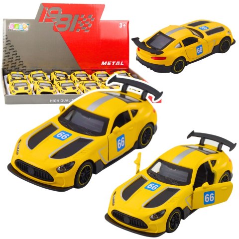 Samochód Wyścigowy Metalowy Napęd Otwierane Drzwi Żółty 1:43 LEAN TOYS