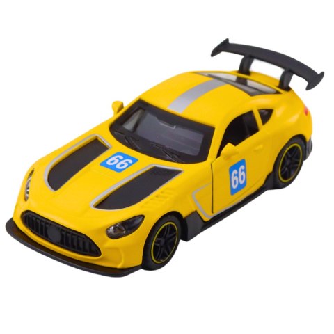 Samochód Wyścigowy Metalowy Napęd Otwierane Drzwi Żółty 1:43 LEAN TOYS