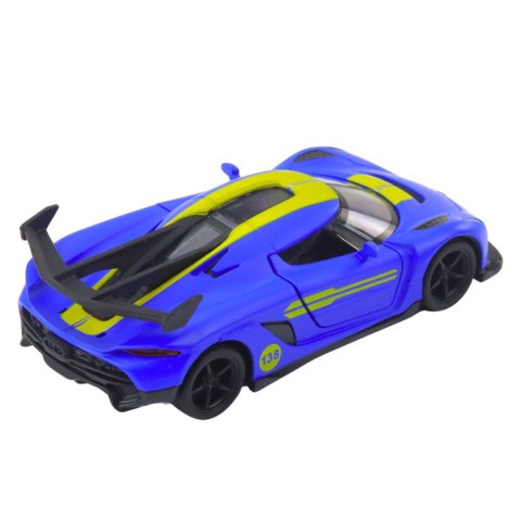 Samochód Wyścigowy Sportowy Metalowy Napęd Otwierane Drzwi Niebieski 1:32 LEAN TOYS