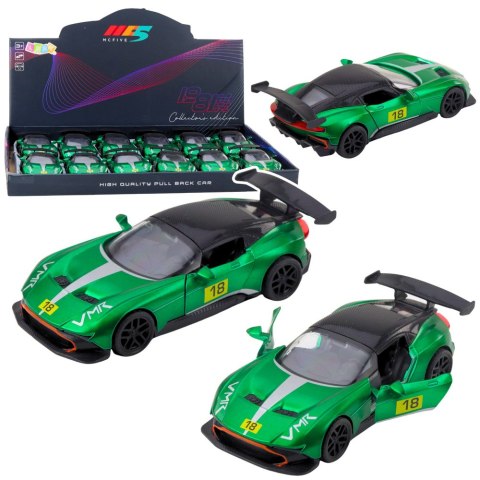 Samochód Wyścigowy Sportowy Metalowy Napęd Otwierane Drzwi Zielony 1:32 LEAN TOYS