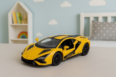 Samochód Wyścigowy Sportowy Metalowy Napęd Otwierane Drzwi Żółty 1:32 LEAN TOYS