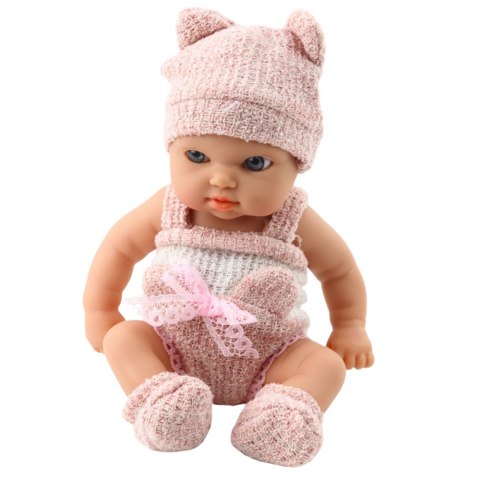Lalka Bobas Niemowlak Z Kocykiem Biało-Różowe Ubranko Czapeczka 18 cm LEAN Toys