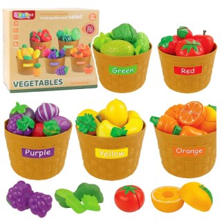 Zestaw Edukacyjny Sortowanie Warzyw I Owoców Do Krojenia 34 el. LEAN Toys