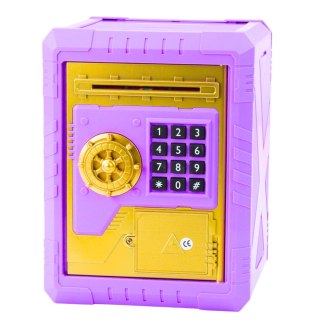 Sejf Skarbonka Elektroniczna Na Kod PIN Dla Dzieci Fioletowy LEAN Toys