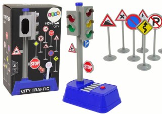 Zestaw Znaków Drogowych Światła Dźwięki 23 cm LEAN Toys