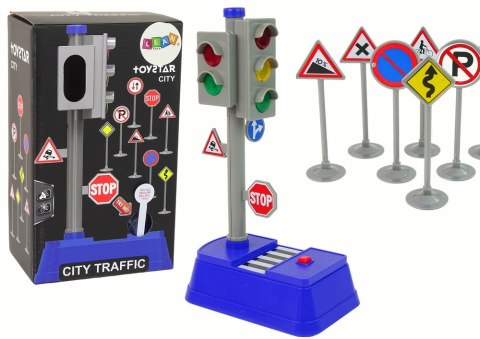 Zestaw Znaków Drogowych Światła Dźwięki 23 cm LEAN Toys