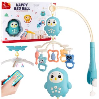 Karuzela Do Łóżeczka Pozytywka Z Lampką Grzechotki Misie Niebieska LEAN Toys